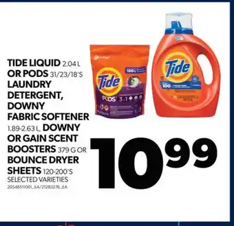 Real Canadian Superstore Tide liquid 2.04 l or pods, 31/23/18's laundry detergent, downy fabric softener, 1.89-2.63 l, downy or gain scent boosters 37 offer