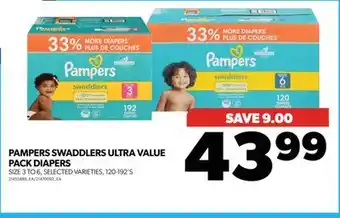Real Canadian Superstore Pampers swaddlers ultra value pack diapers, 120-192's offer