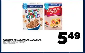Real Canadian Superstore General mills family size cereal, 475-778 g offer