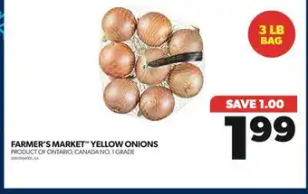 Real Canadian Superstore Farmer's market yellow onions, 3 lb bag offer