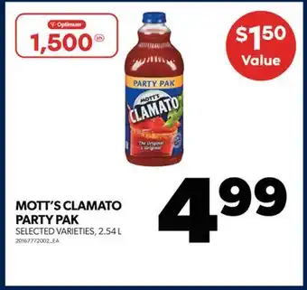 Real Canadian Superstore Mott's clamato party pak, 2.54 l offer