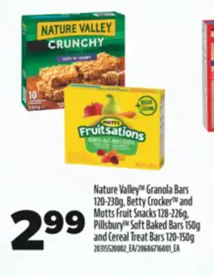 Real Canadian Superstore Nature valley granola bars, 120-230g, betty crocker and motts fruit snacks, 128-226g, pillsbury soft baked bars, 150g and cer offer