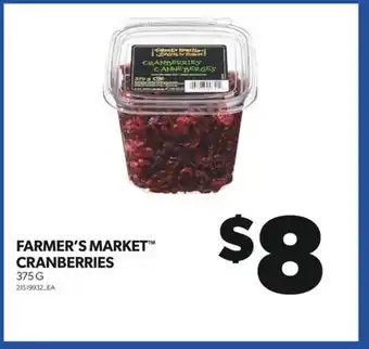Real Canadian Superstore Farmer's market cranberries, 375 g offer