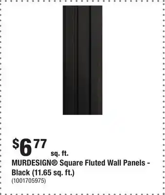 Home Depot Murdesign square fluted wall panels - black (11.65 sq. ft.) offer