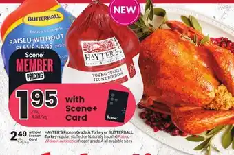 Sobeys Hayter's frozen grade a turkey or butterball turkey offer