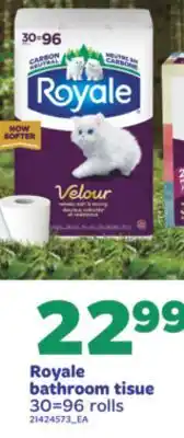 Real Canadian Superstore Royale bathroom tissue, 30=96 rolls offer