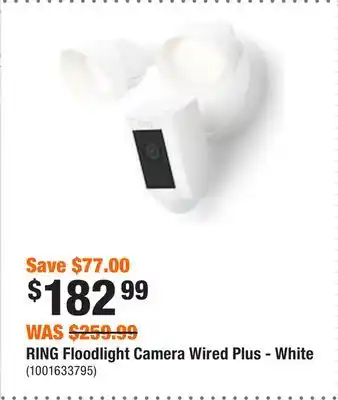 Home Depot Ring floodlight camera wired plus - white offer