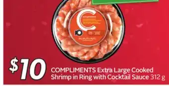 Sobeys Extra large cooked shrimp in ring offer