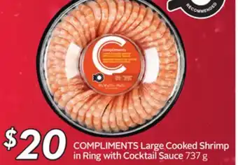 Sobeys Large cooked shrimp in ring with cocktail sauce offer