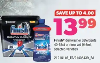 Real Canadian Superstore Finish dishwasher detergents, 40-55ct or rinse aid, 946ml offer