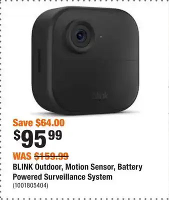Home Depot Blink outdoor, motion sensor, battery powered surveillance system offer