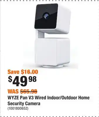 Home Depot Wyze pan v3 wired indoor/outdoor home security camera offer