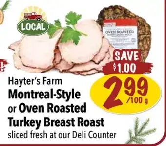 Farm Boy Hayter's farm montreal-style or oven roasted turkey breast roast offer