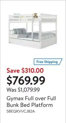 Walmart Gymax full over full bunk bed platform offer