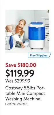 Walmart Costway 5.5lbs portable mini compact washing machine offer