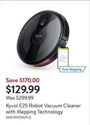 Walmart Kyvol e25 robot vacuum cleaner with mapping technology offer