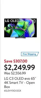 Walmart Lg c3 oled evo 65 4k smart tv - open box offer