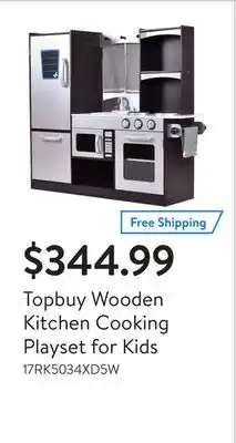 Walmart Topbuy wooden kitchen cooking playset for kids offer