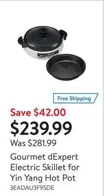 Walmart Gourmet dexpert electric skillet for yin yang hot pot offer
