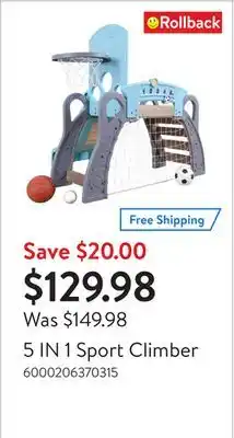 Walmart 5 in 1 sport climber offer