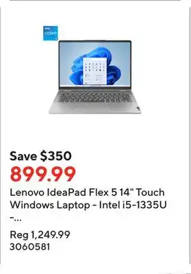 Staples Lenovo ideapad flex 5 14 touch windows laptop - intel i5-1335u - 16 gb ram - 512 gb ssd - windows 11 home offer