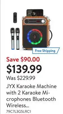 Walmart Jyx karaoke machine with 2 karaoke microphones bluetooth wireless speaker pa system with karaoke offer