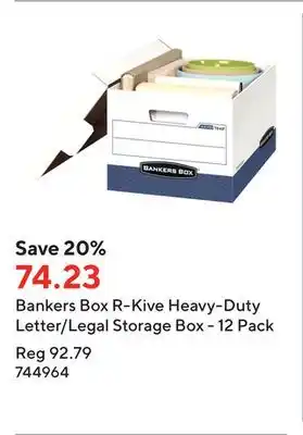Staples Bankers box r-kive heavy-duty letter/legal storage box - 12 pack offer