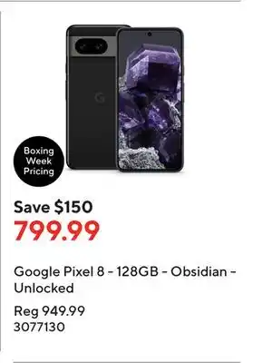 Staples Google pixel 8 - 128gb - obsidian - unlocked offer