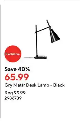 Staples Gry mattr desk lamp - black offer