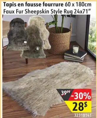 Sushi Shop Faux fur sheepskin style rug 24x71 offer