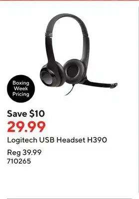 Staples Logitech usb headset h390 offer