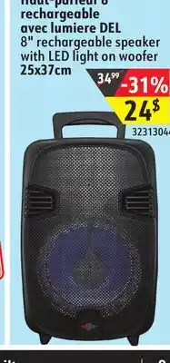 Sushi Shop 8 rechargeable speaker with led light on woofer offer