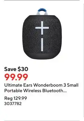 Staples Ultimate ears wonderboom 3 small portable wireless bluetooth speaker - active black offer
