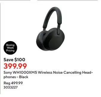 Staples Sony wh1000xm5 wireless noise cancelling headphones - black offer