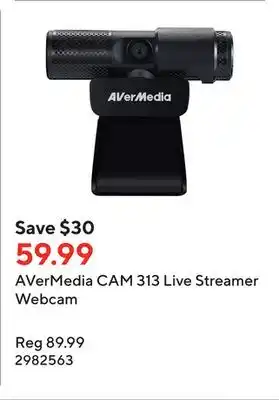 Staples Avermedia cam 313 live streamer webcam offer