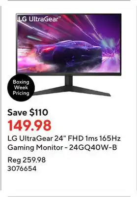 Staples Lg ultragear 24 fhd 1ms 165hz gaming monitor - 24gq40w-b offer