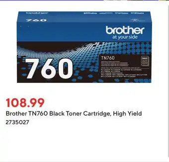 Staples Brother tn760 black toner cartridge, high yield offer