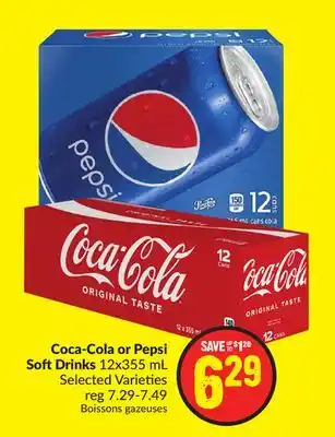 Chalo FreshCo Coca-cola or pepsi soft drinks 12x355 ml selected varieties offer