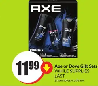FreshCo Axe or dove gift sets offer