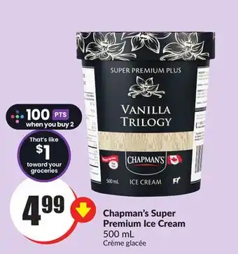 Chalo FreshCo Chapman's super premium ice cream 500 ml offer