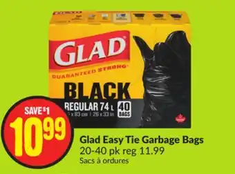 Chalo FreshCo Glad easy tie garbage bags 20-40 pk offer