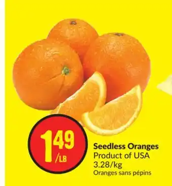 Chalo FreshCo Seedless oranges product of usa 3.28/kg offer