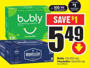 Chalo FreshCo Bubly 12x355 ml montellier 10x355 ml offer