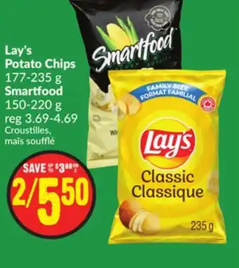 FreshCo Lay's potato chips 177-235g offer
