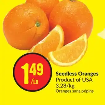 FreshCo Seedless oranges product of usa 3.28/kg offer