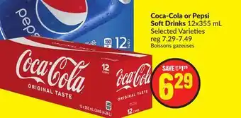 FreshCo Coca-cola or pepsi soft drinks 12x355 ml selected varieties offer