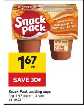 Giant Tiger Snack pack pudding cups offer