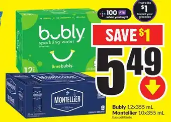FreshCo Bubly 12x355 ml montellier 10x355 ml offer