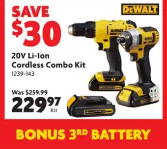 Home Hardware 20v li-ion cordless combo kit offer