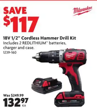 Home Hardware 18v 1/2 cordless hammer drill kit offer